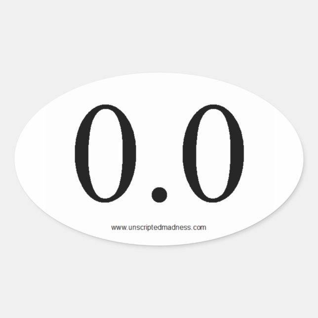Pegatina Ovalada 0,0 Millas (Anverso)