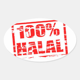 Pegatina Ovalada 100% halal