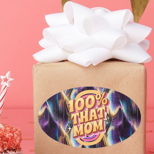 Pegatina Ovalada 100% Que Mamá Resumen El Patrón (Subido por el creador)