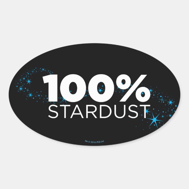Pegatina Ovalada 100% Stardust (Anverso)