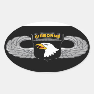 Pegatina Ovalada 101o División aerotransportada de "Eagles griter