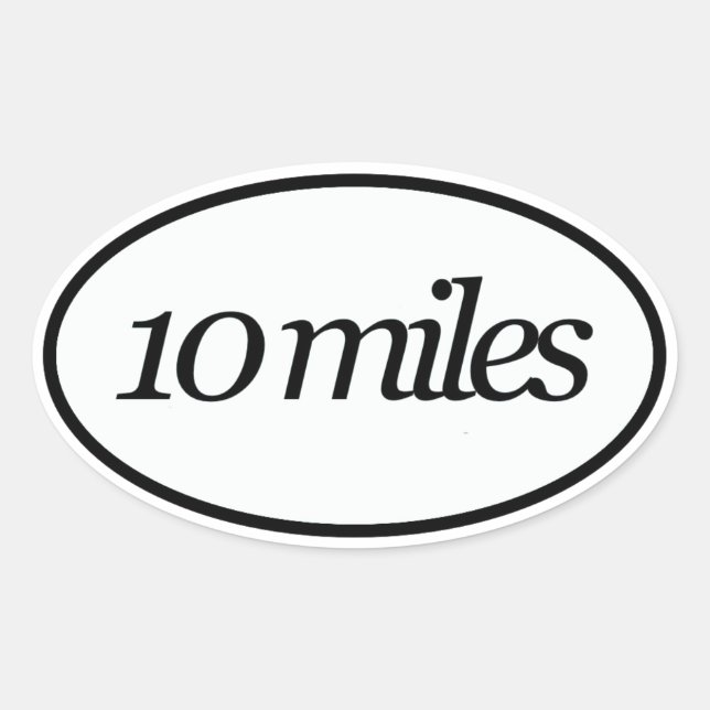 Pegatina Ovalada 10 millas (Anverso)