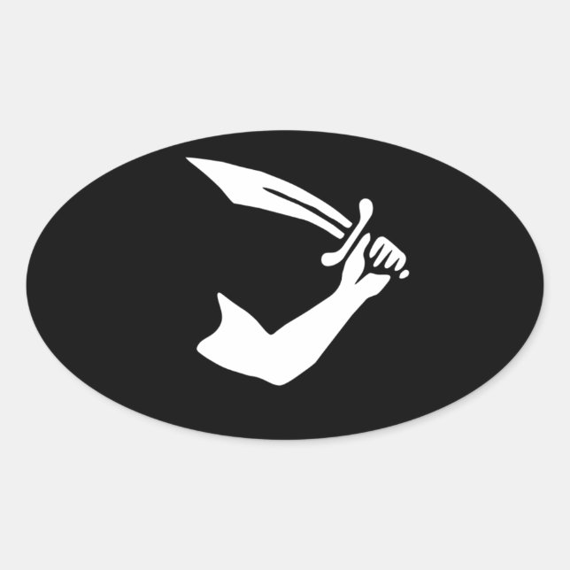 Pegatina Ovalada 12923-pirata-thomas-tew-vector PIRATE SWORD MACHET (Anverso)