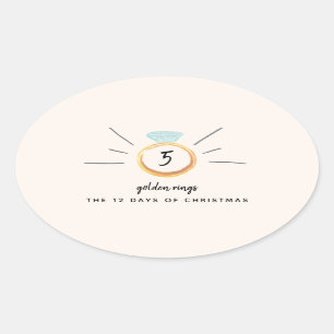 Pegatina Ovalada 12 días de navidad