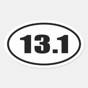 Pegatina Ovalada 13.1 Óvalo de media maratón