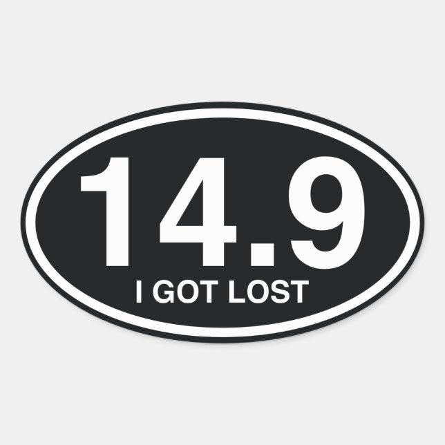 Pegatina Ovalada 14.9 Me Perdí (Anverso)