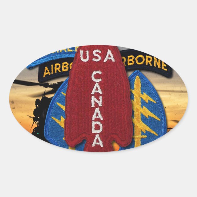 Pegatina Ovalada 1.ª Fuerza de Servicio Especial SSF SFG SF Veteran (Anverso)