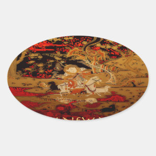 Pegatina Ovalada 2015 Año de las ovejas o cabras vaginales - Pegati