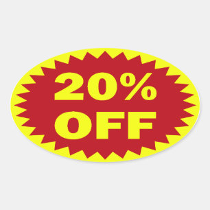 Pegatina Ovalada 20% de descuento