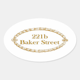 Pegatina Ovalada 221b Baker Street