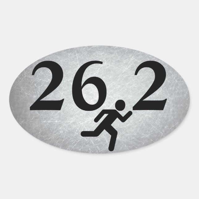 Pegatina Ovalada 26.2 Correr maratón (Anverso)