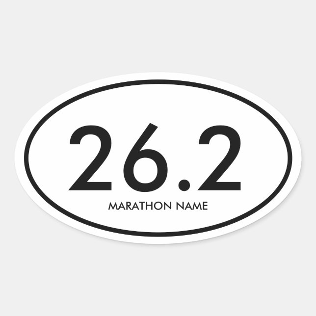 Pegatina Ovalada 26.2 Marathon (Anverso)