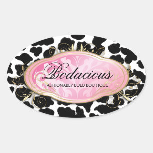 Pegatina Ovalada 311 Bodacious Boutique leopard Spots