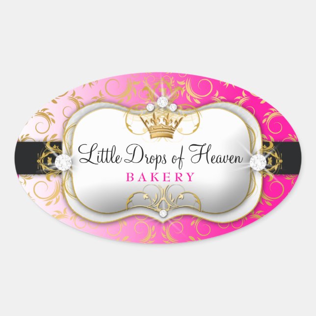 Pegatina Ovalada 311 Rosa Divino Dorado Ciao Bella (Anverso)