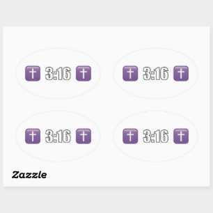 Pegatina Ovalada 3:16 Jesucristo