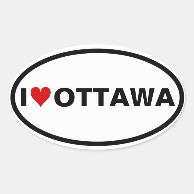 Pegatina Ovalada 44I [Heart] Ottawa (Anverso)