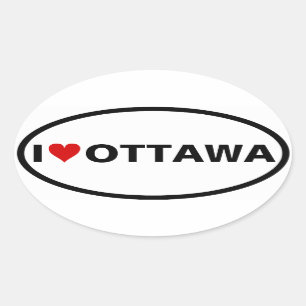 Pegatina Ovalada 44I [Heart] Ottawa