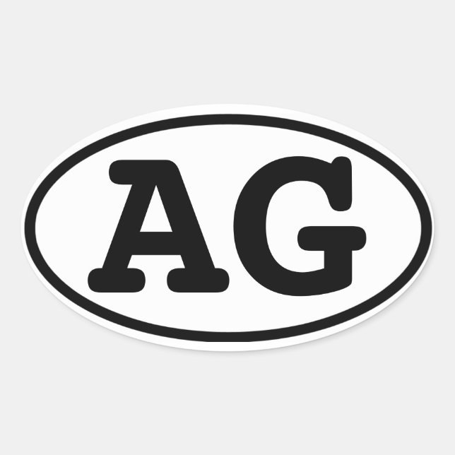 Pegatina Ovalada 4 Aargau Canton "AG" Abreviatura (Anverso)