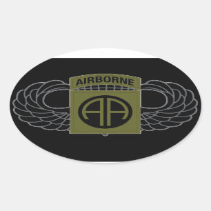 Pegatina Ovalada 82.o División aerotransportada "todo americana" -
