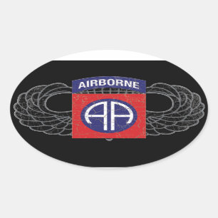 Pegatina Ovalada 82.o RÚSTICO "todo americano" aerotransportado de