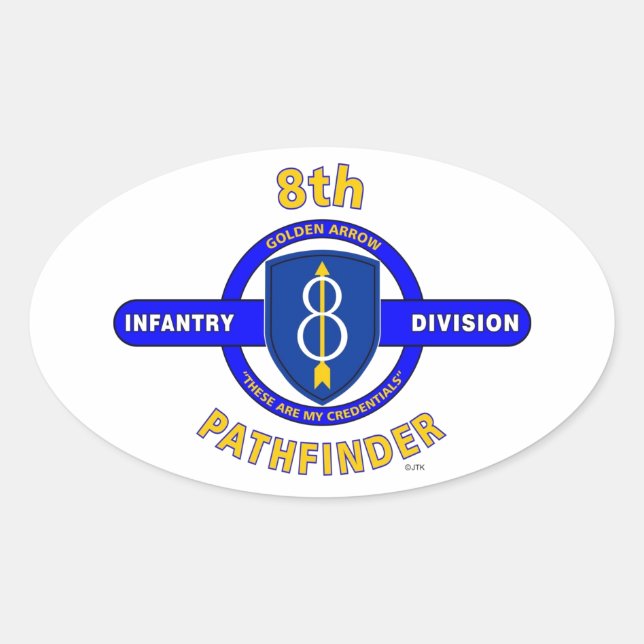 PEGATINA OVALADA 8.ª DIVISIÓN DE INFANTERÍA "PATHFINDER" (Anverso)