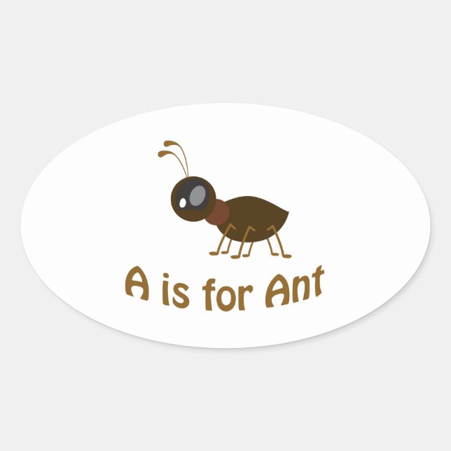 Pegatina Ovalada A es para Ant (Anverso)