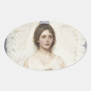 Pegatina Ovalada Abbott Handerson Thayer - Angel