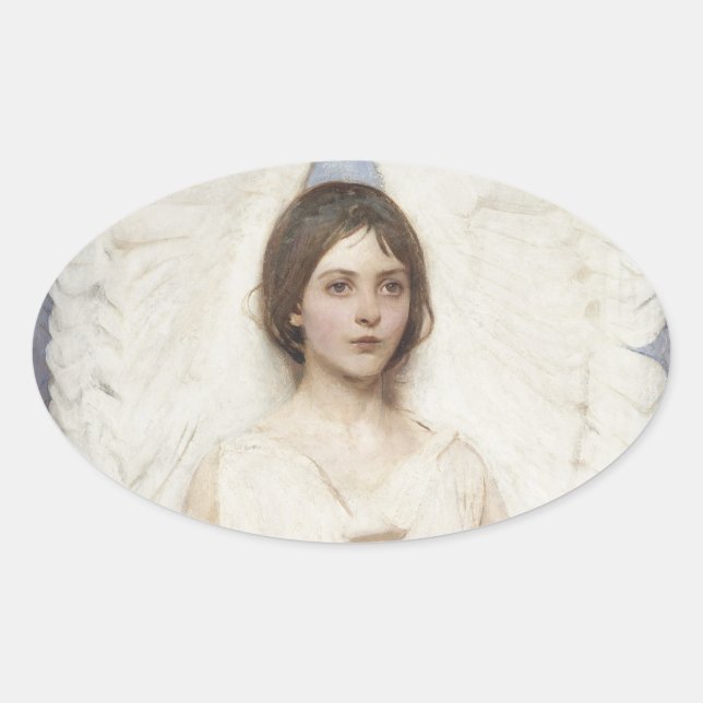 Pegatina Ovalada Abbott Handerson Thayer - Angel (Anverso)