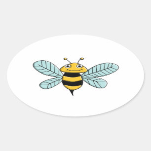 Pegatina Ovalada Abeja