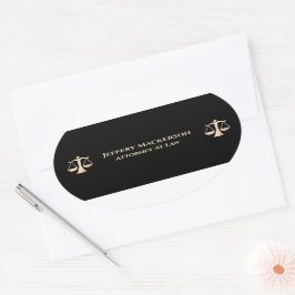 Pegatina Ovalada Abogado En Derecho Profesional Moderno