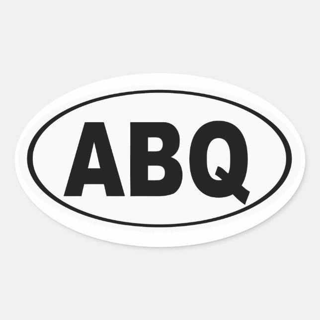 Pegatina Ovalada ABQ Albuquerque Nuevo México (Anverso)