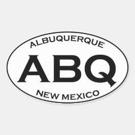 Pegatina Ovalada ABQ - Albuquerque Nuevo México