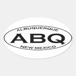 Pegatina Ovalada ABQ - Albuquerque Nuevo México