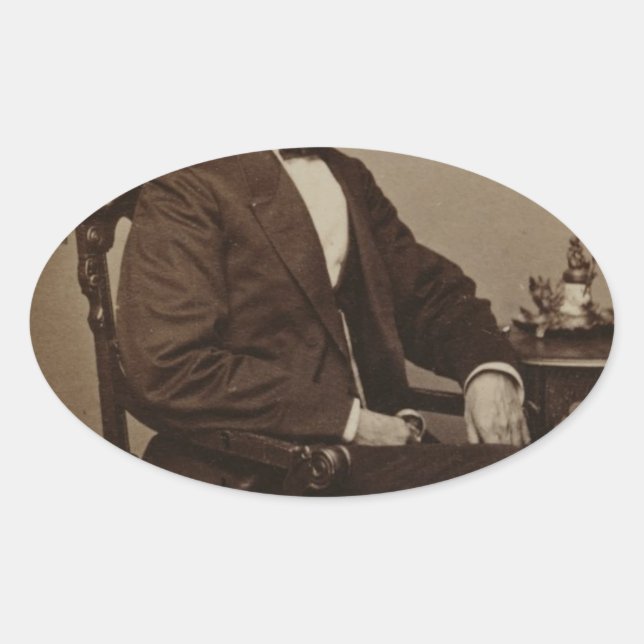 Pegatina Ovalada Abraham Lincoln (Anverso)