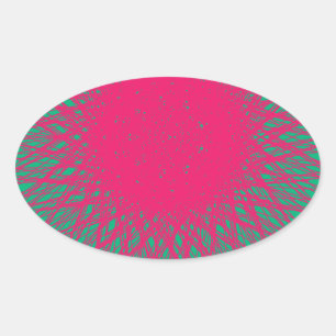 Pegatina Ovalada abstracto de pinky