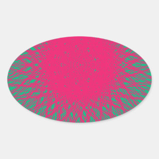 Pegatina Ovalada abstracto rosa