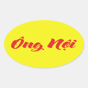 Pegatina Ovalada Abuelo vietnamita (paternal) - Ông Noi