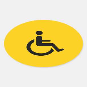 Pegatina Ovalada Acceso en silla de ruedas - Símbolo de silla de ru
