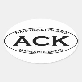 Pegatina Ovalada ACK - Nantucket Island Massachusetts