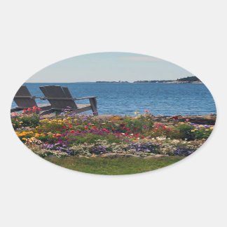 Pegatina Ovalada Adirondack preside la costa este de Boothbay