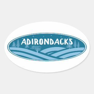 Pegatina Ovalada Adirondacks New York Outdoor