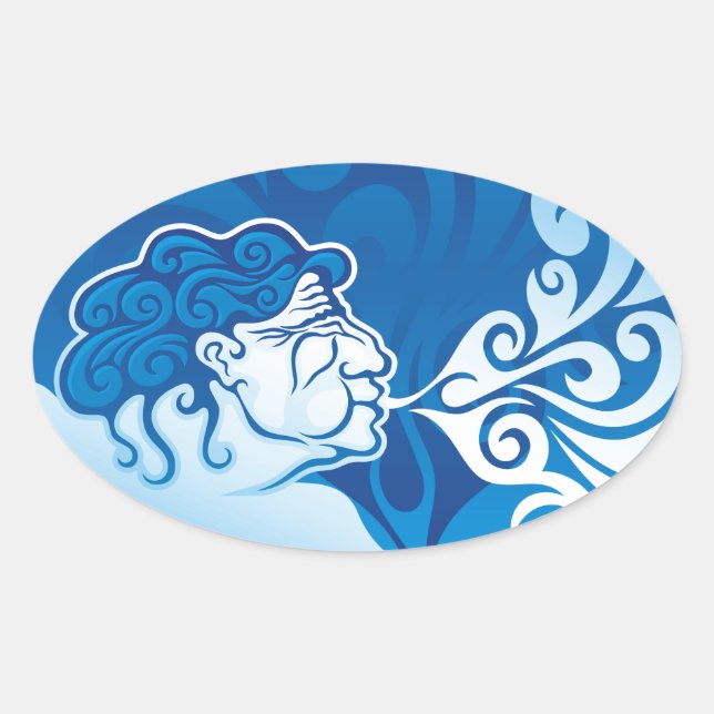 Pegatina Ovalada Aeolus (Anverso)