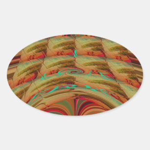 Pegatina Ovalada África: Tradición Hakuna Matata Montaña Moti