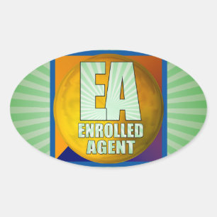 PEGATINA OVALADA AGENTE INSCRITO DE LOGO DE EA