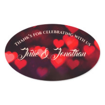 Agradecimientos de la pareja con corazones rojos s