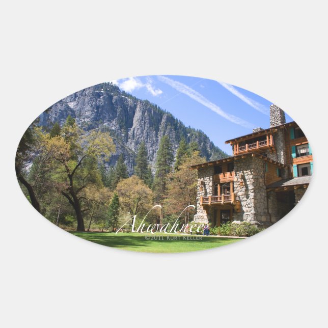 Pegatina Ovalada Ahwahnee (Anverso)