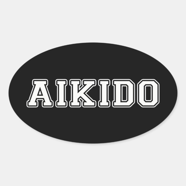 Pegatina Ovalada Aikido (Anverso)