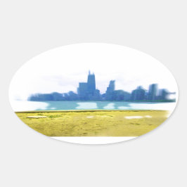 Pegatina Ovalada Air Brushed Chicago