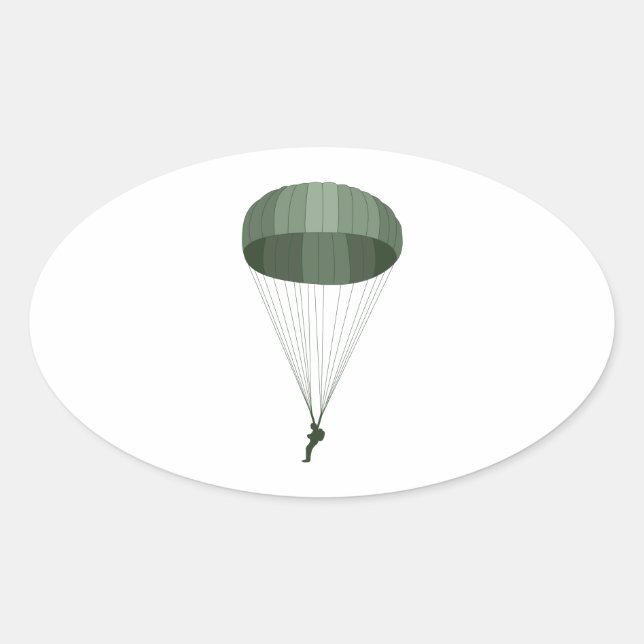Pegatina Ovalada Airborne Paratrooper (Anverso)