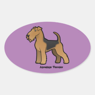 Pegatina Ovalada airedale terrier